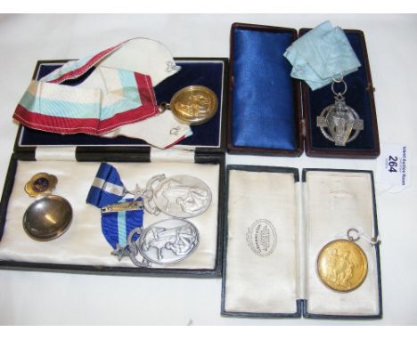 Selection of silver and other Masonic jewels, Masonic presentation caddy spoon, etc.