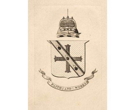 * Armorial Bookplate. Engraved armorial bookplate of Admiral Lord Nelson (1758-1805), circa 1797, engraved bookplate on heavy