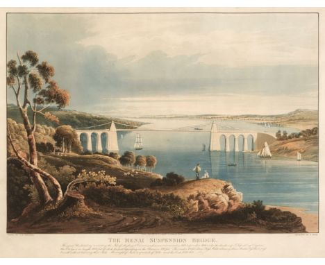 * Menai Straits. Edge (John William), The Menai Suspension Bridge, R. Lambe, 1830, fine aquatint after T. H. Fielding, with b