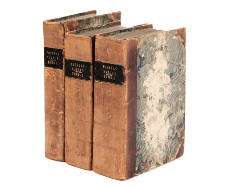 Spanish Poetry. A collection of 57 Spanish poetry, theology and other texts, bound in 3 volumes, 1634-1806, including Silva C