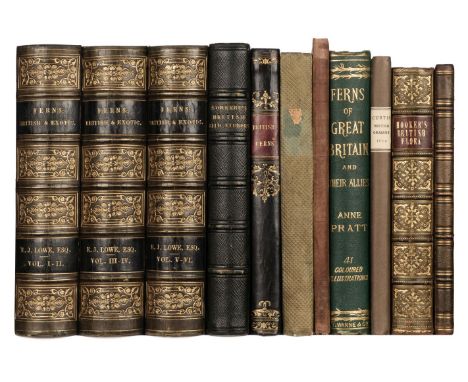 Lowe (Edward Joseph). Ferns: British and Exotic, volumes 1-6 (of 8) in 3, 1st edition, London: Groombridge and Sons, 1856-7, 