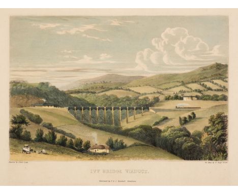 * South Devon Railway. Ivy Bridge Viaduct, Stonehouse: F. &amp; I. Blackwell, circa 1850, tinted lithograph by O. Angel of Ex