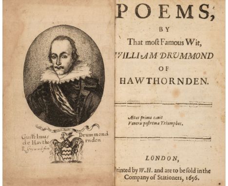 Drummond (William). Poems, by that most famous wit, William Drummond of Hawthornden, '3rd' edition, London: printed by W.H. a