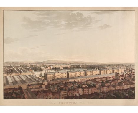 * Havell (Daniel). A View of the London Dock, from St. Georges in the East, T. Clay, 1816, aquatint after H. Haseler with bri
