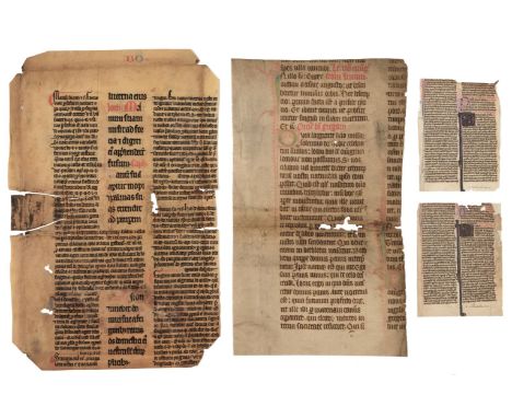 * Illuminated &amp; printed leaves. A collection of 16 manuscript and printed leaves, 12th-15th centuries, including three 12