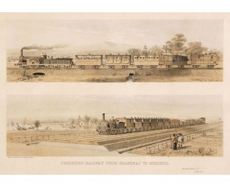 * Chinese Railway. Projected Railway from Shanghai to Soochoo, London: Charles Burn, circa 1850, tinted lithograph by Kell Br