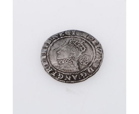 An Elizabeth I Sixpence, crowned portrait, l, with rose behind the bust, reverse shield dated 1590, mm. hand for 1590-02.  *C