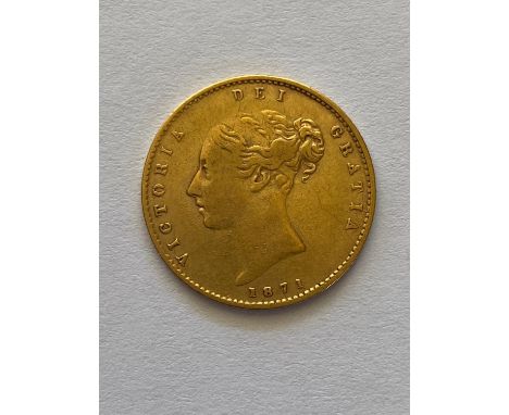 A Queen Vitoria 'Young Head' Half Sovereign, young head l. shield reverse, dated 1871.  *CR:  Light rubbing to both sides.  *