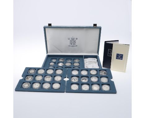 A Royal Mint 'The United Nations 50th Anniversary Silver Coin Collection' containing 36 silver proof coins, various countries