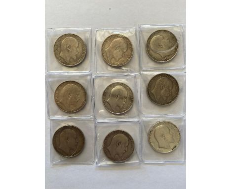 A Collection of Edward VII Florins. Bare head, reverse Britannia on a Ship's bow reverse, Florins for 1902, 1903, 1904, 1905,