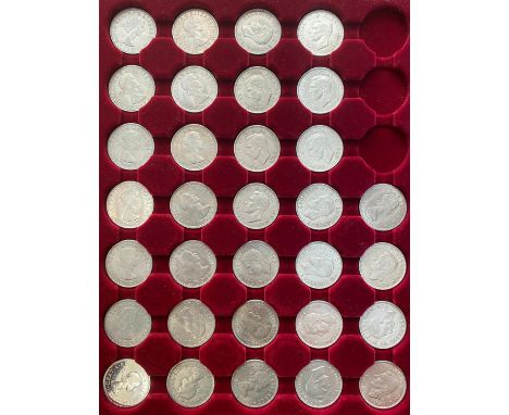 George VI Halfcrowns, bare head l, shield reverse for 1937, 1938, 1939, 1940, 1941, 1942, 1943, 1944, 1945, 1946, Second Coin