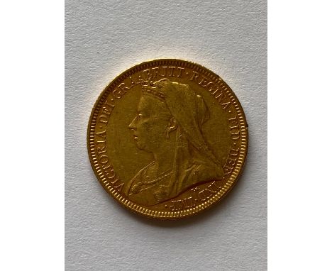 A Queen Victoria Sovereign, old veiled bust l. dated 1894.  *CR:  light surface marks and rubbing.  *BP 22.5% (18.75% plus VA