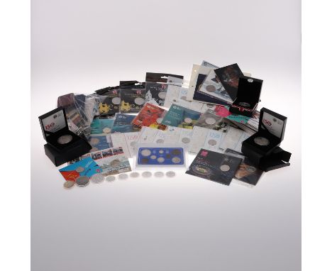 A large collection of coins to include a selection of Royal Mint commemorative issues in original packaging to include 'Brave