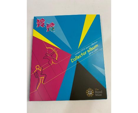 An album containing all 29 2012 London Olympic 50p pieces in original packaging, with the additional London 2012 Sports Colle