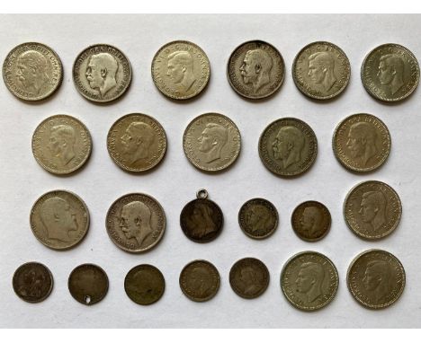 A Shillings for 1904, 1914, 1915, 1916, 1928, 1932, 1935, 1936, 1939 (2), 1941, 1942, 1943, 1944, 1946 (2). Threepence for 19