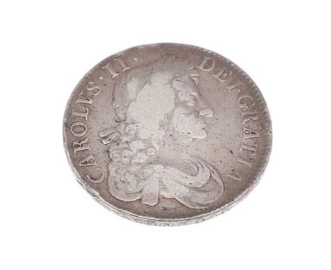 A Charles II Crown, fourth draped bust r. Reverse with conjoined 'C' in angles, dated 1681, rim T. Tertio.  *CR:  Both sides 