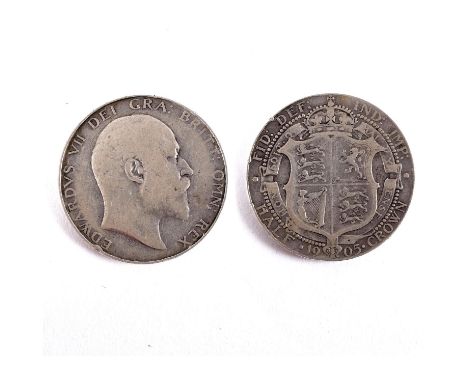 An Edward VII Halfcrown, bare head r, crowned shield in garter, dated 1905.  *CR:  Rubbing to both sides.  *BP 22.5% (18.75% 
