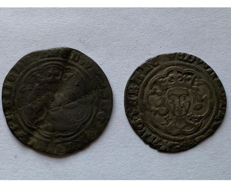 An Edward VII hammered silver Groat and another similar, mm obscured.  *CR:  Both with rubbed surfaces.  *BP 22.5% (18.75% pl