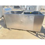 Approximately 150 Per Compartment, (2) Compartment Jacketed S/S Portable Tank with Dual Agitation