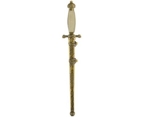 An Italian Naval Academy dirk, 21cm flattened diamond section blade, regulation gilt brass hilt with two-piece reeded mother-