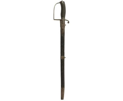 A Georgian Artillery hanger or Cutlass, 53.5cm blade decorated with stands of arms, crowned Royal Arms and crowned GR III cyp