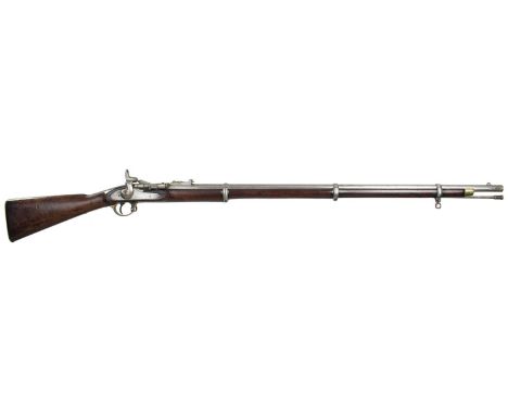 A .577 three-band Snider Enfield rifle, 36.5inch sighted barrel fitted with ramp and ladder rear sights, the lock stamped 187