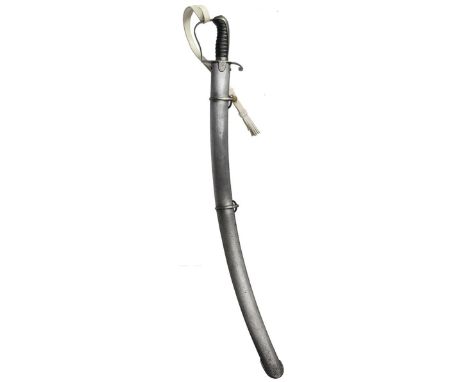 A 1796 Pattern Light Cavalry Trooper's sword, 83cm sharply curved blade stamped WOOLLEY & CO on the back edge, regulation ste