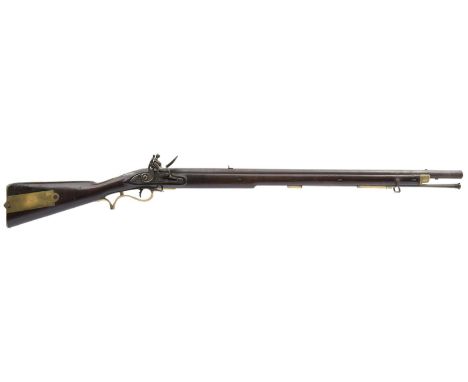 An 18-bore flintlock Baker Rifle, 30.5inch sighted barrel, the tang stamped with an Ordnance mark, border engraved lock stamp