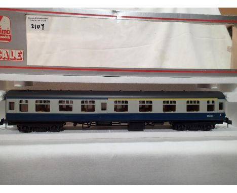 O gauge Lima B.R Blue/Grey composite coach, 15867, in near mint condition/boxed with wear, slight rub on one side. UK P&amp;P