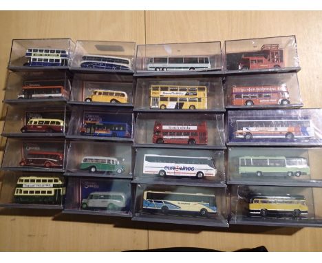 Twenty Corgi OOC buses and coaches, all in near mint condition, cello wrapped. UK P&amp;P Group 1 (£16+VAT for the first lot 