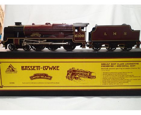 Bassett Lowke O gauge Royal Scot, 6100, LMS Maroon, in near mint condition, storage marks to box. UK P&amp;P Group 1 (£16+VAT