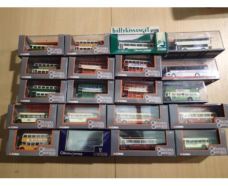 Twenty Corgi OOC buses and coaches, mostly in near mint condition, slight storage wear to some boxes, some missing card sleev