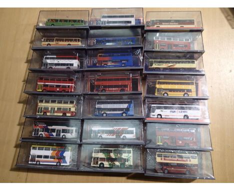 Twenty one Corgi OOC buses and coaches, all in near mint condition, cello wrapped. UK P&amp;P Group 1 (£16+VAT for the first 