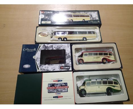 Three Corgi Connoisseur/Premium buses/coaches; 33301 Bristol/Duple, Southern National, 33302 Albion/Duple Western and 35304 B