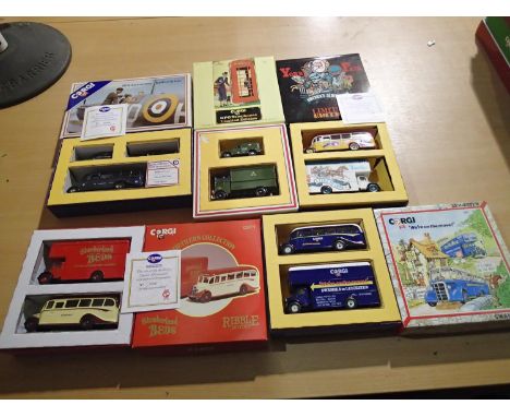 Five Corgi sets, York Fair with two vehicles, Post Office Telephones with two vehicles, On The Move with two vehicles, Northe