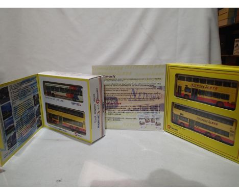 Two Corgi Hong Kong bus twin sets, City Bus Network 26, City bus and Stagecoach east meets west, both in near mint condition,