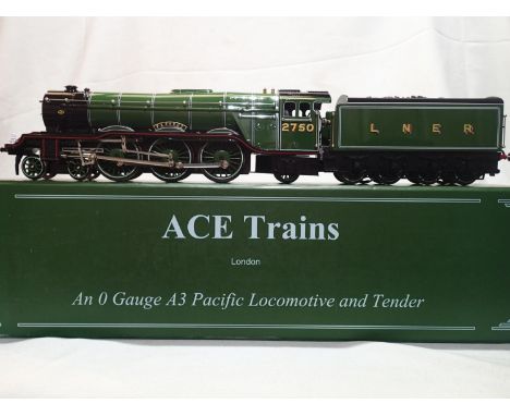 Ace Trains O gauge A3 class, Papyrus, 2750, LNER Green, one of two produced with banjo dome, with letter from Len Mills, in n