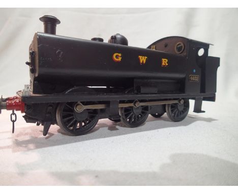 O gauge live steam Pannier tank, spirit fired, slip eccentric reverse, finished in Black, G.W.R, 4632 in good condition, appe