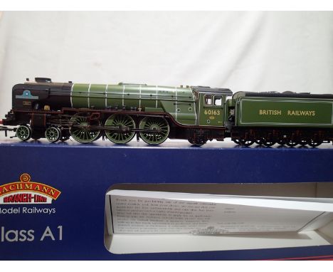 OO gauge Bachmann 32-550A, class A1, Tornado, 60163, British Railways, Apple Green, in near mint condition, boxed. UK P&amp;P