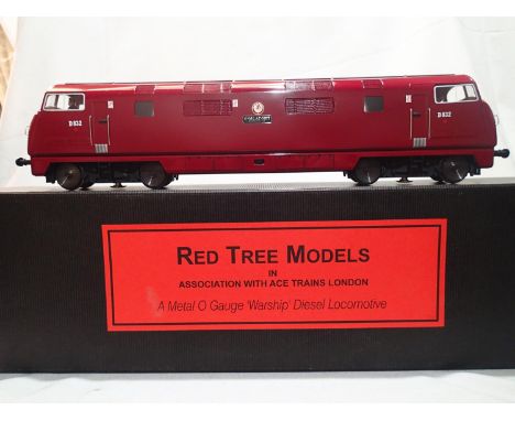Ace Trains/Red Tree Models O gauge Warship Class diesel Onslaught, D832, BR Maroon, in near mint condition, storage marks on 