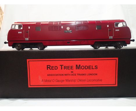 Ace Trains/Red Tree Models O gauge Warship Class diesel Onslaught, D832, BR Maroon, in near mint condition, storage marks on 