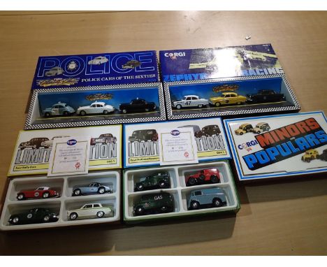 Five Corgi vehicle sets; four Rally cars, three Police of the 60s, three Zephyr racings, four resources vans, four minors and