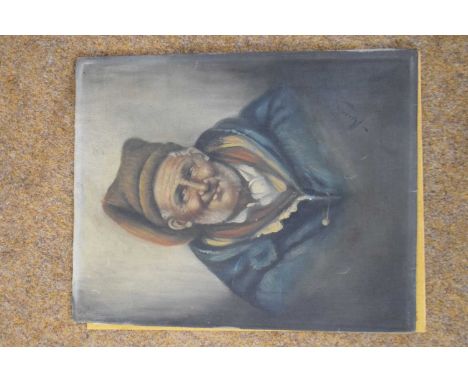 Italian School (early 20th century), Portrait of a man, indistinctly signed lower right, 25 x 20cm, unframed