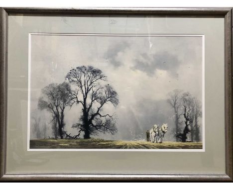 David Shepherd CBE FRSA FGRA (British 1931-2017) Winter Plough, coloured lithograph, framed and glazed.20 x 29ins Qty: 1Condi