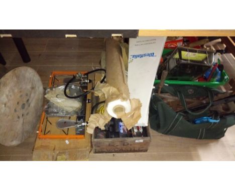 LARGE QUANTITY OF ITEMS (TOOLS, CAMP COOKER)