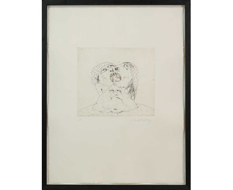 * JOHN BELLANY CBE RA HRSA (SCOTTISH 1942 - 2013), THE KISS artist's proof etching on paper, signed and inscribed A/Pframed a