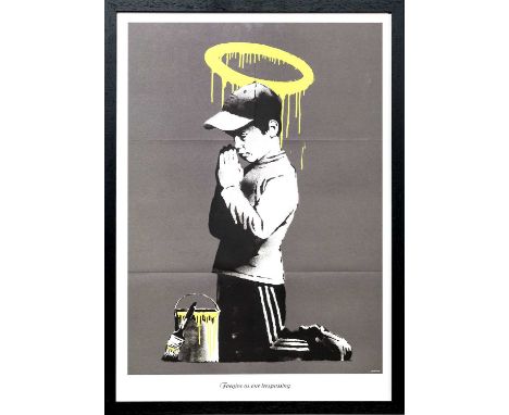 * BANKSY (BRITISH b. 1974), FORGIVE US OUR TRESSPASSING offset lithograph on paper, double sided promotion poster for 'Exit T