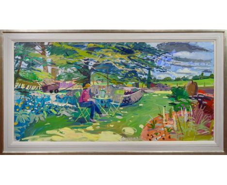 * GLEN SCOULLER RSW RGI DA (SCOTTISH b. 1950), SUMMER TIME oil on canvas, signed, titled label versoframed image size 90cm x 