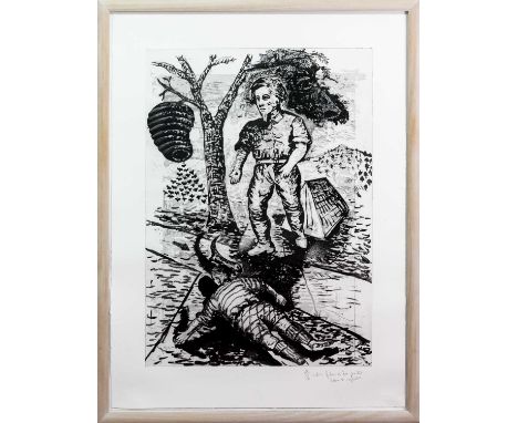 * STEVEN CAMPBELL (SCOTTISH 1953 - 2007), NATURAL FOLLIES AT BEE JUNCTION limited edition etching on paper, signed, titled an