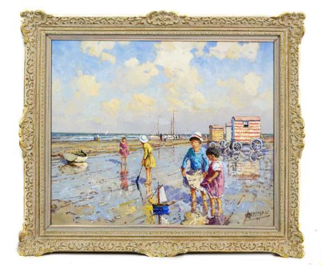 * WILLIAM HEYTMAN (DUTCH b 1950), THE TOY BOAT oil on canvas, signedframed image size 50cm x 61cm, overall size 63cm x 76cmNo